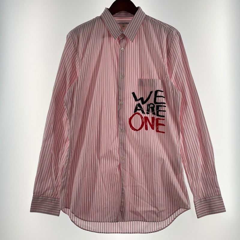 【中古品】【メンズ】 COMME des GARCONS コム デ ギャルソン SHIRT WE ARE ONE STRIPE L/S SHIRT シャツ ウィー アー ワン ストライプ ロングスリーブ シャツ 長袖 トップス 140-260808-sa-16-tei サイズ：L カラー：ピンク 万代Net店