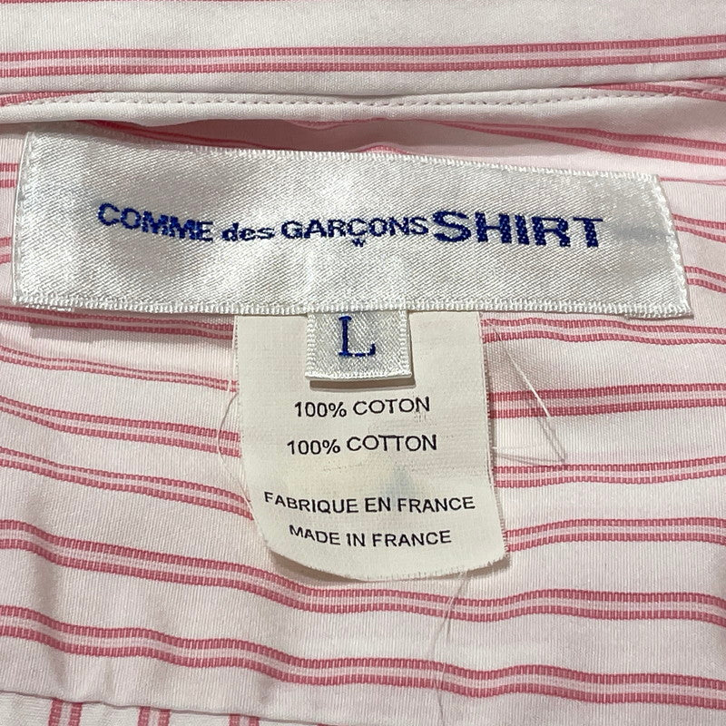 【中古品】【メンズ】 COMME des GARCONS コム デ ギャルソン SHIRT WE ARE ONE STRIPE L/S SHIRT シャツ ウィー アー ワン ストライプ ロングスリーブ シャツ 長袖 トップス 140-260808-sa-16-tei サイズ：L カラー：ピンク 万代Net店