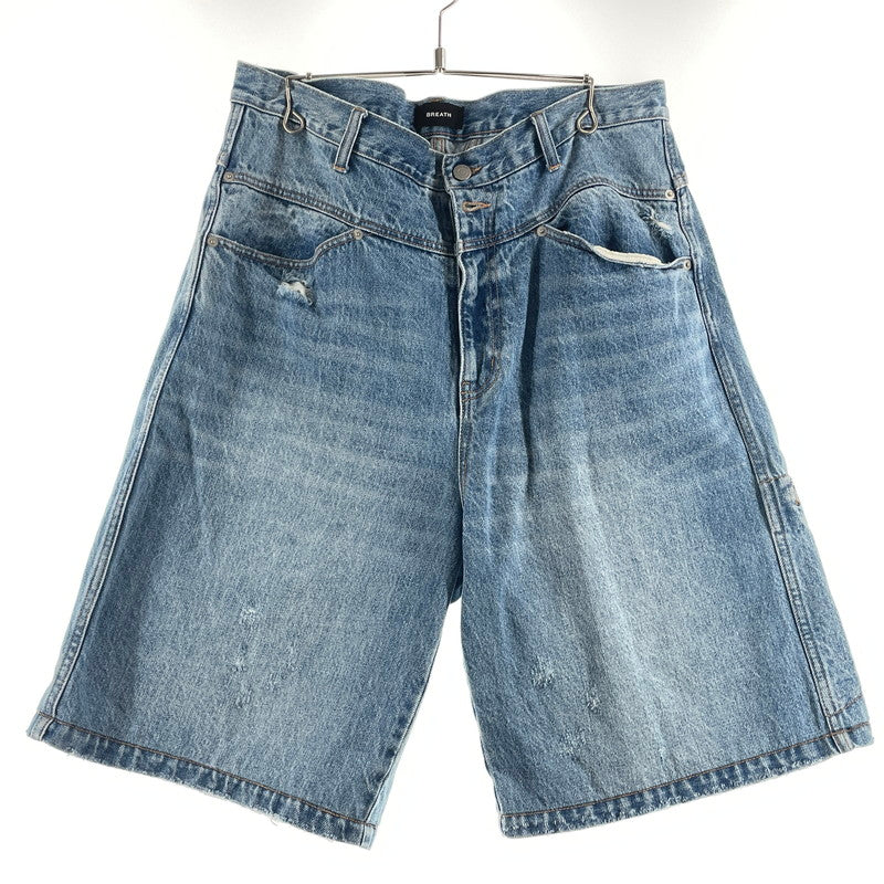 【中古品】【メンズ】 BREATH ブレス DAMAGE OVER SIZE DENIM SHORTS BR24SS-P1005 ダメージ 加工 オーバー サイズ デニム ショーツ ボトムス 短パン 153-260808-sa-17-tei サイズ：XL カラー：インディゴ 万代Net店