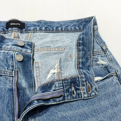 【中古品】【メンズ】 BREATH ブレス DAMAGE OVER SIZE DENIM SHORTS BR24SS-P1005 ダメージ 加工 オーバー サイズ デニム ショーツ ボトムス 短パン 153-260808-sa-17-tei サイズ：XL カラー：インディゴ 万代Net店