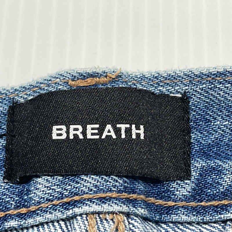 【中古品】【メンズ】 BREATH ブレス DAMAGE OVER SIZE DENIM SHORTS BR24SS-P1005 ダメージ 加工 オーバー サイズ デニム ショーツ ボトムス 短パン 153-260808-sa-17-tei サイズ：XL カラー：インディゴ 万代Net店