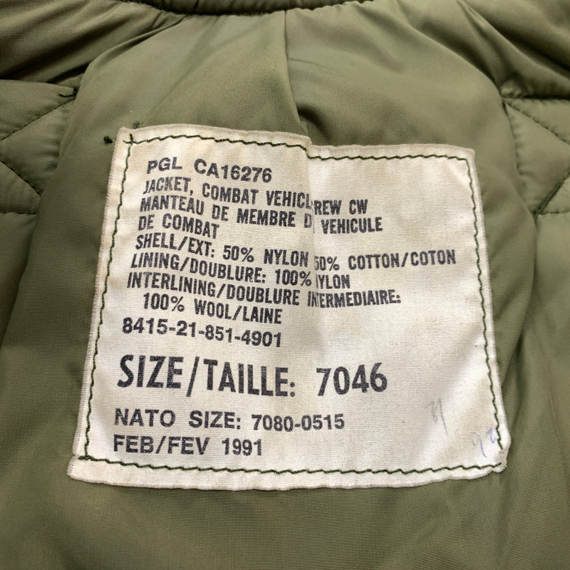 【中古品】【メンズ】 CANADIAN ARMY カナディアン アーミー COMBAT VEHICLE CREWMAN JACKET 8415-21-851-4901 コンバット ビークル クルーマン ジャケット アウター ミリタリー 145-260808-ko-06-tei サイズ：7046 カラー：カーキ 万代Net店
