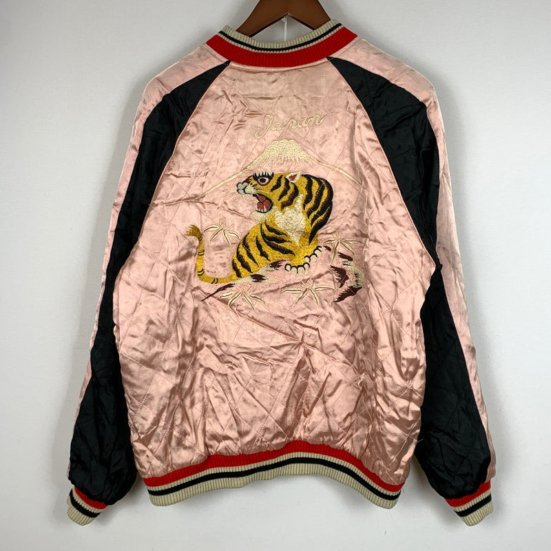 【現状渡し品】【メンズ】 ROOTS BANK CORPORATION ルーツバンクコーポレーション SOUVENIR JACKET OKINAWA スーベニアジャケット ライトアウター スカジャン 沖縄 145-260808-ko-03-tei サイズ：L カラー：ブラウン系×ピンク 万代Net店