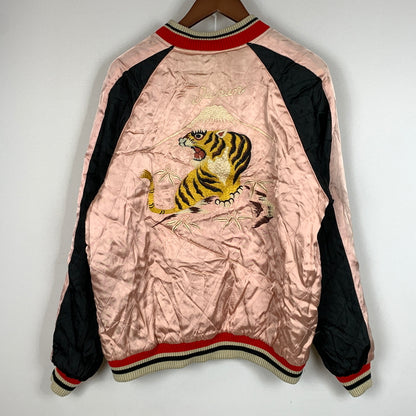 【現状渡し品】【メンズ】 ROOTS BANK CORPORATION ルーツバンクコーポレーション SOUVENIR JACKET OKINAWA スーベニアジャケット ライトアウター スカジャン 沖縄 145-260808-ko-03-tei サイズ：L カラー：ブラウン系×ピンク 万代Net店