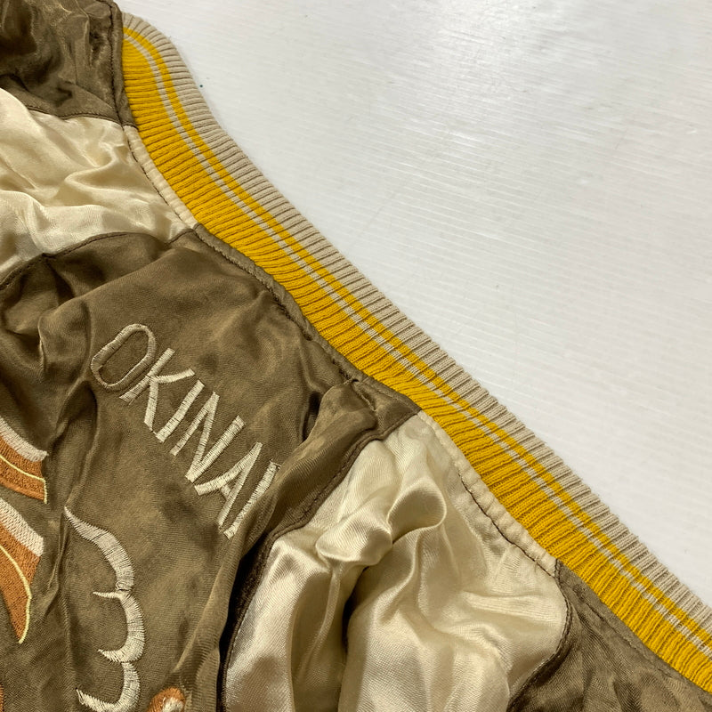 【現状渡し品】【メンズ】 ROOTS BANK CORPORATION ルーツバンクコーポレーション SOUVENIR JACKET OKINAWA スーベニアジャケット ライトアウター スカジャン 沖縄 145-260808-ko-03-tei サイズ：L カラー：ブラウン系×ピンク 万代Net店