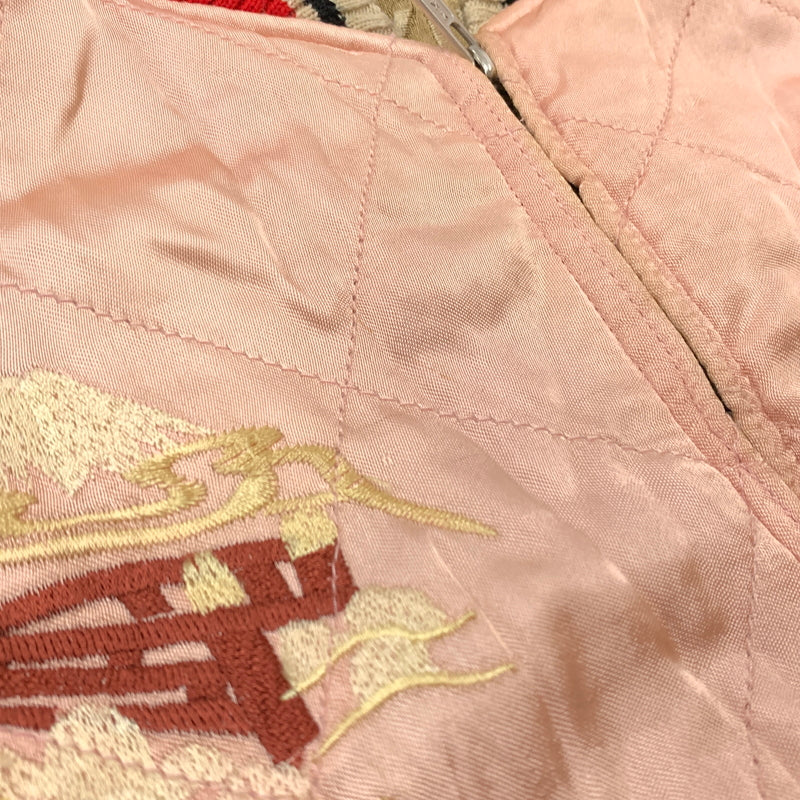 【現状渡し品】【メンズ】 ROOTS BANK CORPORATION ルーツバンクコーポレーション SOUVENIR JACKET OKINAWA スーベニアジャケット ライトアウター スカジャン 沖縄 145-260808-ko-03-tei サイズ：L カラー：ブラウン系×ピンク 万代Net店