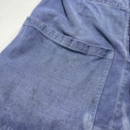 【現状渡し品】【メンズ】 FRENCH VINTAGE フレンチ ヴィンテージ 50’s~60’s VINTAGE MOLESKIN WORK JACKET 50～60年代 ヴィンテージ モールスキン ワーク ジャケット アウター 145-260808-sa-12-tei サイズ：不明 カラー：ブルー 万代Net店