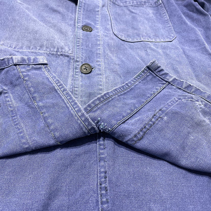 【現状渡し品】【メンズ】 FRENCH VINTAGE フレンチ ヴィンテージ 50’s~60’s VINTAGE MOLESKIN WORK JACKET 50～60年代 ヴィンテージ モールスキン ワーク ジャケット アウター 145-260808-sa-12-tei サイズ：不明 カラー：ブルー 万代Net店