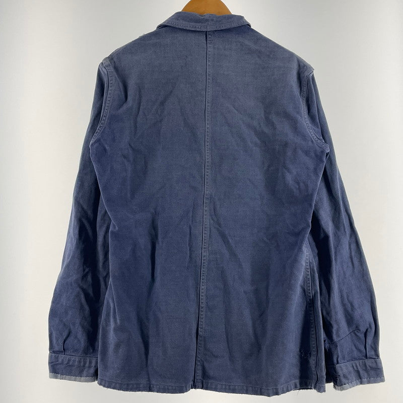 【現状渡し品】【メンズ】 FRENCH VINTAGE フレンチ ヴィンテージ 50’s~60’s VINTAGE MOLESKIN WORK JACKET 50～60年代 ヴィンテージ モールスキン ワーク ジャケット アウター 145-260808-sa-12-tei サイズ：不明 カラー：ブルー 万代Net店