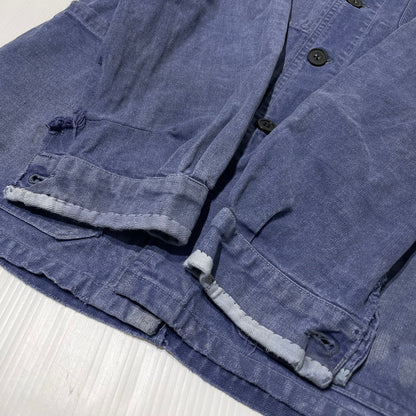 【現状渡し品】【メンズ】 FRENCH VINTAGE フレンチ ヴィンテージ 50’s~60’s VINTAGE MOLESKIN WORK JACKET 50～60年代 ヴィンテージ モールスキン ワーク ジャケット アウター 145-260808-sa-12-tei サイズ：不明 カラー：ブルー 万代Net店
