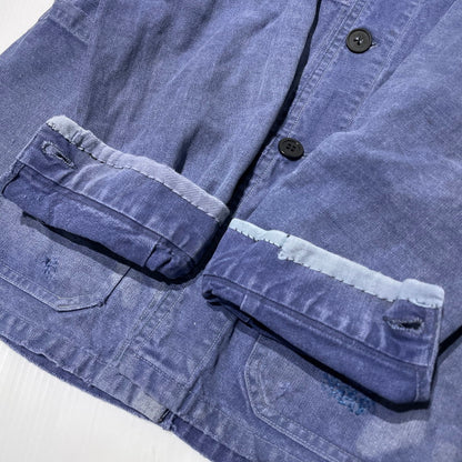 【現状渡し品】【メンズ】 FRENCH VINTAGE フレンチ ヴィンテージ 50’s~60’s VINTAGE MOLESKIN WORK JACKET 50～60年代 ヴィンテージ モールスキン ワーク ジャケット アウター 145-260808-sa-12-tei サイズ：不明 カラー：ブルー 万代Net店