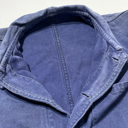 【現状渡し品】【メンズ】 FRENCH VINTAGE フレンチ ヴィンテージ 50’s~60’s VINTAGE MOLESKIN WORK JACKET 50～60年代 ヴィンテージ モールスキン ワーク ジャケット アウター 145-260808-sa-12-tei サイズ：不明 カラー：ブルー 万代Net店