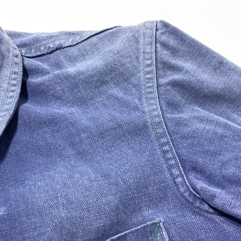 【現状渡し品】【メンズ】 FRENCH VINTAGE フレンチ ヴィンテージ 50’s~60’s VINTAGE MOLESKIN WORK JACKET 50～60年代 ヴィンテージ モールスキン ワーク ジャケット アウター 145-260808-sa-12-tei サイズ：不明 カラー：ブルー 万代Net店