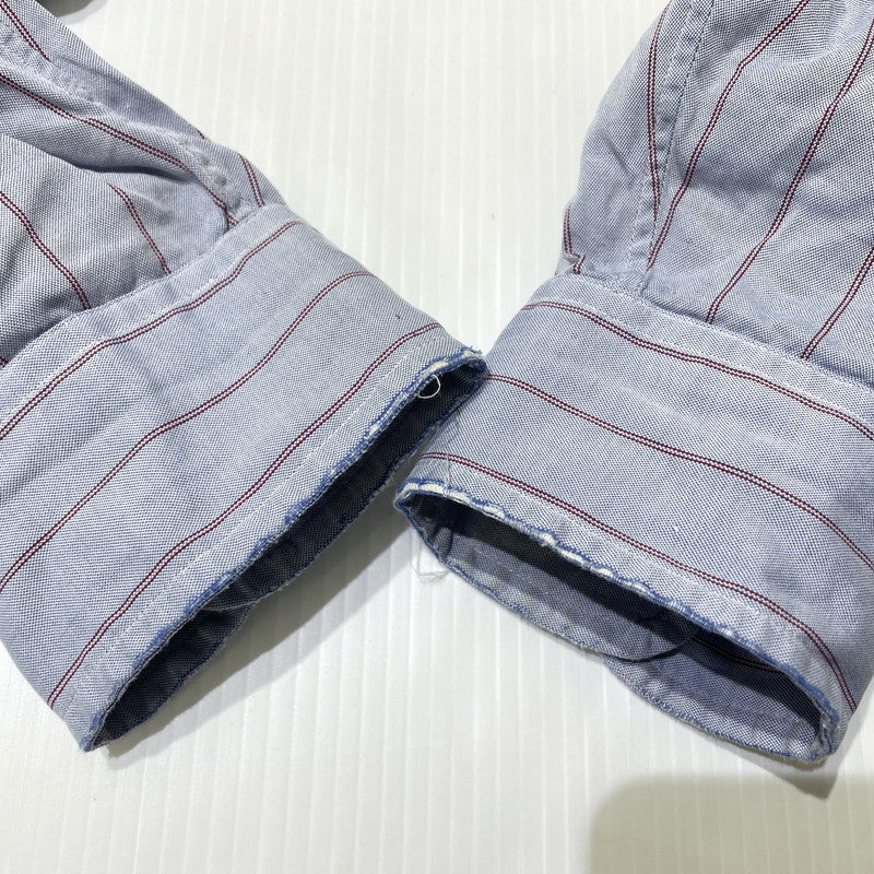 【現状渡し品】【メンズ】 BROOKS BROTHERS ブルックスブラザーズ 80's EST.1818 BD STRIPE LS SHIRT VINTAGE 80年代 ボタンダウン ストライプ シャツ 長袖 トップス ヴィンテージ 145-260828-yo-07-teih サイズ：15 1/2-34 カラー：ブルー系/レッド 万代Net店
