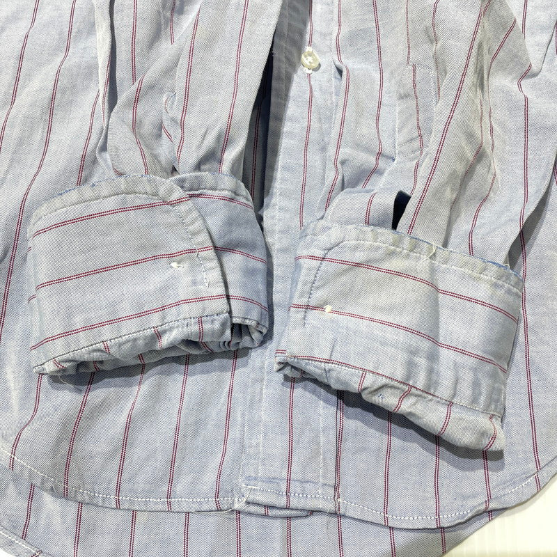 【現状渡し品】【メンズ】 BROOKS BROTHERS ブルックスブラザーズ 80's EST.1818 BD STRIPE LS SHIRT VINTAGE 80年代 ボタンダウン ストライプ シャツ 長袖 トップス ヴィンテージ 145-260828-yo-07-teih サイズ：15 1/2-34 カラー：ブルー系/レッド 万代Net店