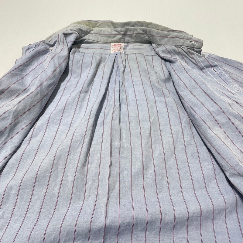 【現状渡し品】【メンズ】 BROOKS BROTHERS ブルックスブラザーズ 80's EST.1818 BD STRIPE LS SHIRT VINTAGE 80年代 ボタンダウン ストライプ シャツ 長袖 トップス ヴィンテージ 145-260828-yo-07-teih サイズ：15 1/2-34 カラー：ブルー系/レッド 万代Net店