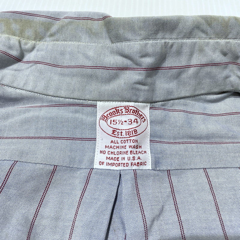 【現状渡し品】【メンズ】 BROOKS BROTHERS ブルックスブラザーズ 80's EST.1818 BD STRIPE LS SHIRT VINTAGE 80年代 ボタンダウン ストライプ シャツ 長袖 トップス ヴィンテージ 145-260828-yo-07-teih サイズ：15 1/2-34 カラー：ブルー系/レッド 万代Net店