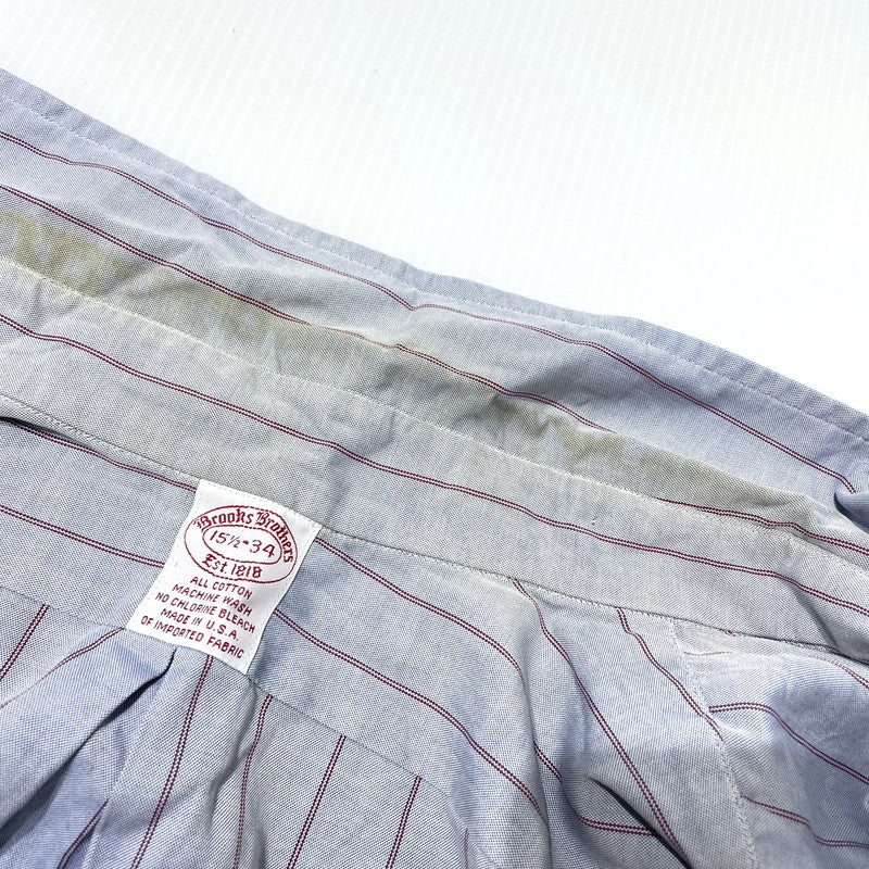 【現状渡し品】【メンズ】 BROOKS BROTHERS ブルックスブラザーズ 80's EST.1818 BD STRIPE LS SHIRT VINTAGE 80年代 ボタンダウン ストライプ シャツ 長袖 トップス ヴィンテージ 145-260828-yo-07-teih サイズ：15 1/2-34 カラー：ブルー系/レッド 万代Net店
