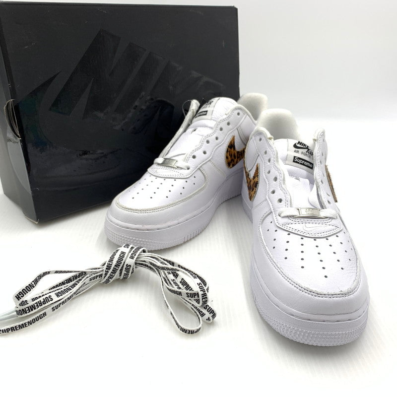 【中古品】【メンズ】 NIKE ナイキ× GOODENOUGH グッドイナフ × Supreme シュプリーム 別注 コラボ AIR FORCE 1 LOW WHITE LEOPARD IM3483-100 25SS エアフォース1 ロー スニーカー 靴 シューズ 160-260917-ko-06-teih サイズ：28cm カラー：ホワイト 万代Net店