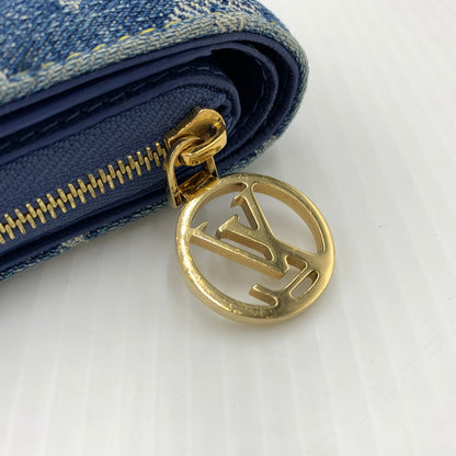 【中古品】【メンズ】 LOUIS VUITTON ルイ・ヴィトン M83160 モノグラム デニム ポルトフォイユ ルー 二つ折り財布 コインケース 179-260812-ko-09-tei カラー：インディゴ 万代Net店