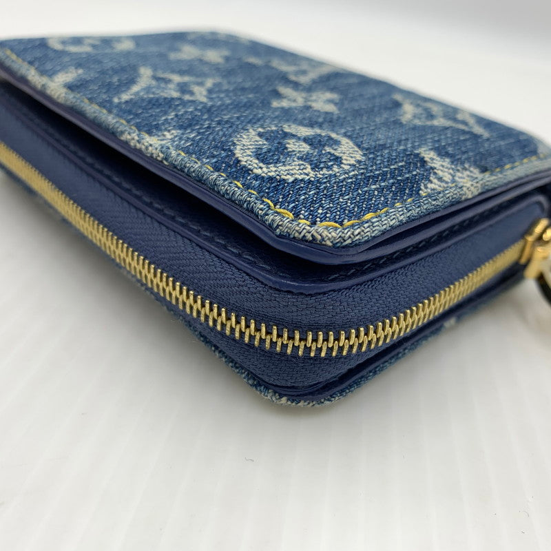 【中古品】【メンズ】 LOUIS VUITTON ルイ・ヴィトン M83160 モノグラム デニム ポルトフォイユ ルー 二つ折り財布 コインケース 179-260812-ko-09-tei カラー：インディゴ 万代Net店