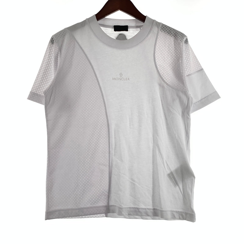 【中古品】【メンズ】 MONCLER モンクレール MESHDETAIL MAGLIA T-SHIRTS G20918C01164 8390Y メッシュディテール Tシャツ 半袖 トップス 141-260809-ko-17-tei サイズ：XS カラー：ホワイト 万代Net店