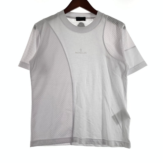 【中古品】【メンズ】 MONCLER モンクレール MESHDETAIL MAGLIA T-SHIRTS G20918C01164 8390Y メッシュディテール Tシャツ 半袖 トップス 141-260809-ko-17-tei サイズ：XS カラー：ホワイト 万代Net店