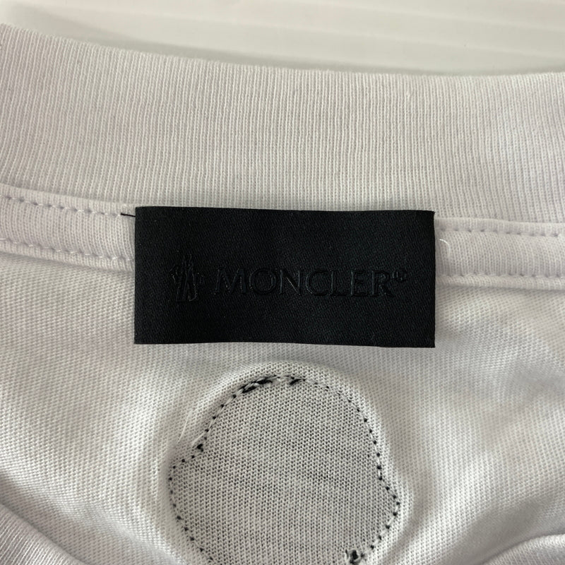 【中古品】【メンズ】 MONCLER モンクレール MESHDETAIL MAGLIA T-SHIRTS G20918C01164 8390Y メッシュディテール Tシャツ 半袖 トップス 141-260809-ko-17-tei サイズ：XS カラー：ホワイト 万代Net店