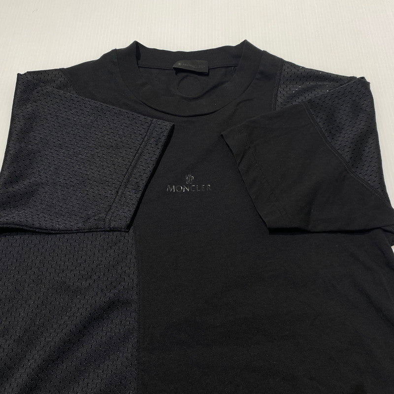 【中古品】【メンズ】 MONCLER モンクレール MESHDETAIL MAGLIA T-SHIRTS G20918C01164 8390Y メッシュディティール マリア Tシャツ 半袖 トップス 141-260809-sa-17-tei サイズ：S カラー：ブラック 万代Net店
