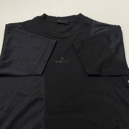 【中古品】【メンズ】 MONCLER モンクレール MESHDETAIL MAGLIA T-SHIRTS G20918C01164 8390Y メッシュディティール マリア Tシャツ 半袖 トップス 141-260809-sa-17-tei サイズ：S カラー：ブラック 万代Net店