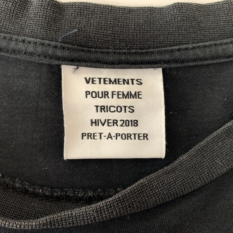 【中古品】【メンズ】 VETEMENT ヴェトモン GENETICALLY MODIFIED S/S TEE WAH18TR1 ジェネティックモディファイ ショートスリーブ Tシャツ 半袖 トップス 141-260809-ko-19-tei サイズ：M カラー：ブラック 万代Net店