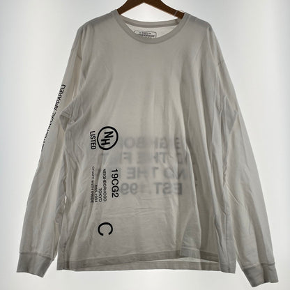 【現状渡し品】【メンズ】 NEIGHBORHOOD ネイバーフット 19AW ID C-TEE. L/S 2019年秋冬 アイディー コットン Tシャツ ロングスリーブ 長袖 トップス 142-260809-sa-16-tei サイズ：XL カラー：ホワイト 万代Net店
