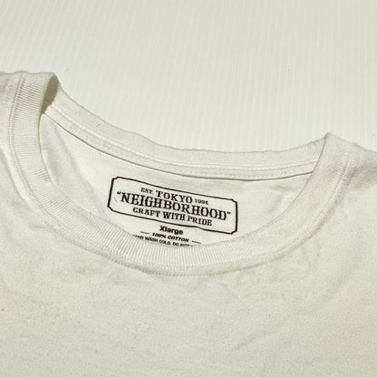 【現状渡し品】【メンズ】 NEIGHBORHOOD ネイバーフット 19AW ID C-TEE. L/S 2019年秋冬 アイディー コットン Tシャツ ロングスリーブ 長袖 トップス 142-260809-sa-16-tei サイズ：XL カラー：ホワイト 万代Net店