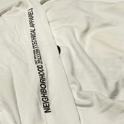 【現状渡し品】【メンズ】 NEIGHBORHOOD ネイバーフット 19AW ID C-TEE. L/S 2019年秋冬 アイディー コットン Tシャツ ロングスリーブ 長袖 トップス 142-260809-sa-16-tei サイズ：XL カラー：ホワイト 万代Net店