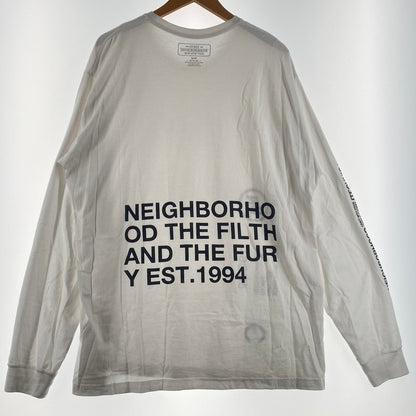 【現状渡し品】【メンズ】 NEIGHBORHOOD ネイバーフット 19AW ID C-TEE. L/S 2019年秋冬 アイディー コットン Tシャツ ロングスリーブ 長袖 トップス 142-260809-sa-16-tei サイズ：XL カラー：ホワイト 万代Net店