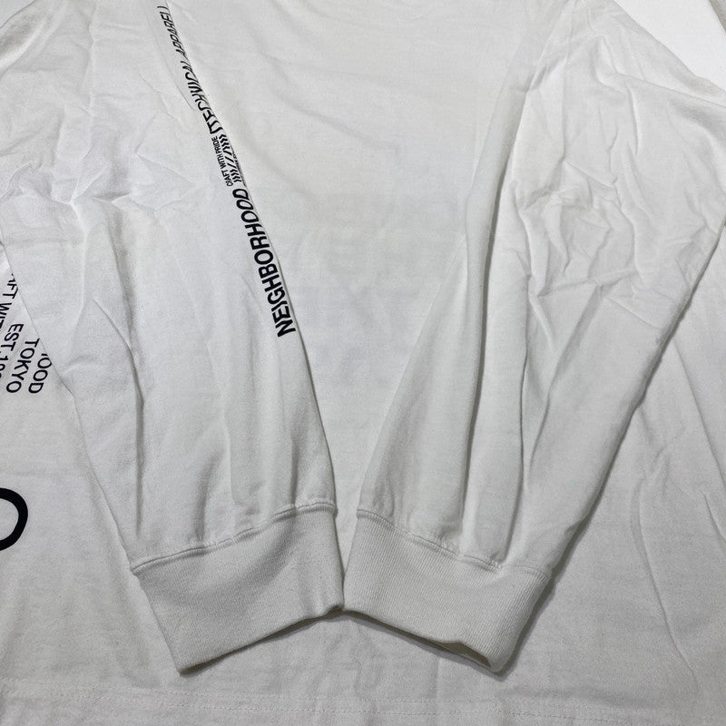 【現状渡し品】【メンズ】 NEIGHBORHOOD ネイバーフット 19AW ID C-TEE. L/S 2019年秋冬 アイディー コットン Tシャツ ロングスリーブ 長袖 トップス 142-260809-sa-16-tei サイズ：XL カラー：ホワイト 万代Net店