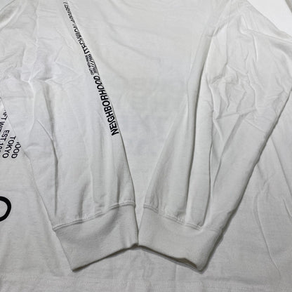 【現状渡し品】【メンズ】 NEIGHBORHOOD ネイバーフット 19AW ID C-TEE. L/S 2019年秋冬 アイディー コットン Tシャツ ロングスリーブ 長袖 トップス 142-260809-sa-16-tei サイズ：XL カラー：ホワイト 万代Net店