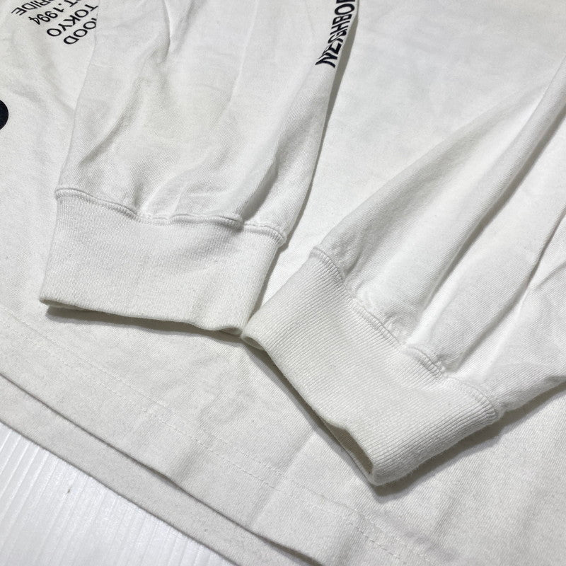 【現状渡し品】【メンズ】 NEIGHBORHOOD ネイバーフット 19AW ID C-TEE. L/S 2019年秋冬 アイディー コットン Tシャツ ロングスリーブ 長袖 トップス 142-260809-sa-16-tei サイズ：XL カラー：ホワイト 万代Net店