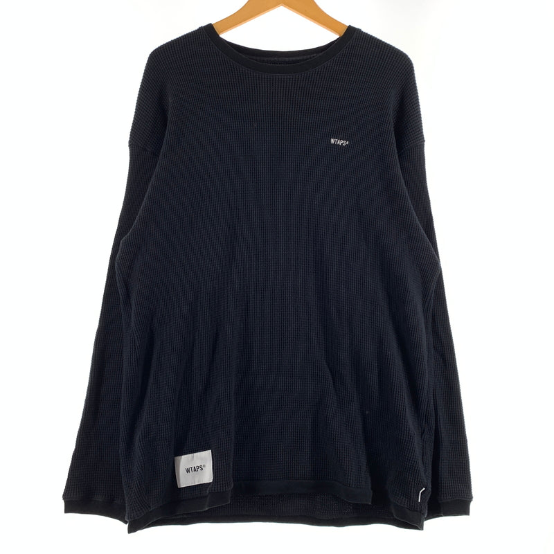 【中古品】【メンズ】 WTAPS ダブルタップス WAFFLE L/S COPO 211ATDT-CSM28 ワッフル ロングスリーブ Tシャツ 長袖 トップス サーマルカット 142-260809-ko-20-tei サイズ：03 カラー：ブラック 万代Net店