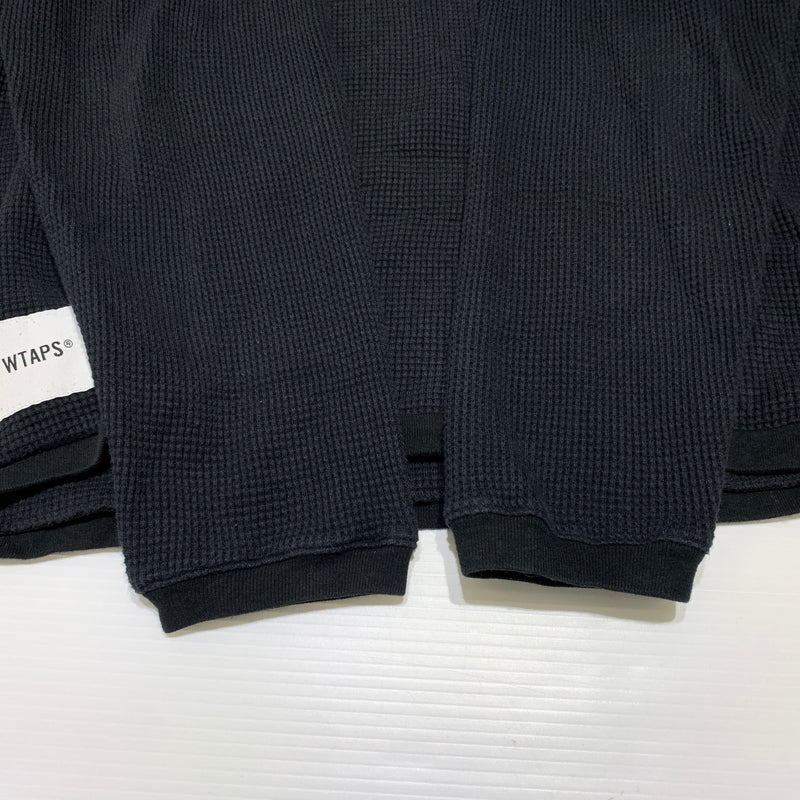 【中古品】【メンズ】 WTAPS ダブルタップス WAFFLE L/S COPO 211ATDT-CSM28 ワッフル ロングスリーブ Tシャツ 長袖 トップス サーマルカット 142-260809-ko-20-tei サイズ：03 カラー：ブラック 万代Net店