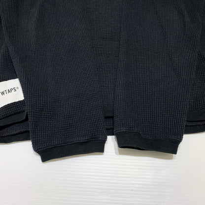 【中古品】【メンズ】 WTAPS ダブルタップス WAFFLE L/S COPO 211ATDT-CSM28 ワッフル ロングスリーブ Tシャツ 長袖 トップス サーマルカット 142-260809-ko-20-tei サイズ：03 カラー：ブラック 万代Net店