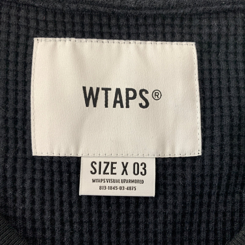 【中古品】【メンズ】 WTAPS ダブルタップス WAFFLE L/S COPO 211ATDT-CSM28 ワッフル ロングスリーブ Tシャツ 長袖 トップス サーマルカット 142-260809-ko-20-tei サイズ：03 カラー：ブラック 万代Net店