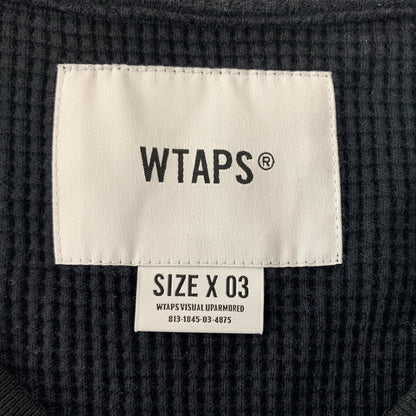 【中古品】【メンズ】 WTAPS ダブルタップス WAFFLE L/S COPO 211ATDT-CSM28 ワッフル ロングスリーブ Tシャツ 長袖 トップス サーマルカット 142-260809-ko-20-tei サイズ：03 カラー：ブラック 万代Net店