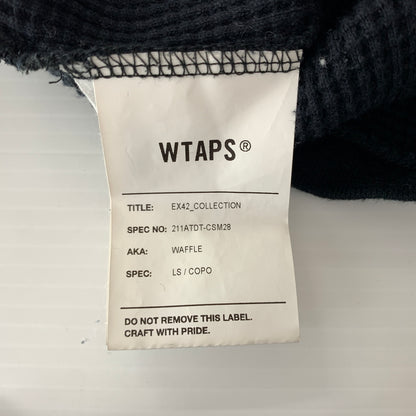 【中古品】【メンズ】 WTAPS ダブルタップス WAFFLE L/S COPO 211ATDT-CSM28 ワッフル ロングスリーブ Tシャツ 長袖 トップス サーマルカット 142-260809-ko-20-tei サイズ：03 カラー：ブラック 万代Net店