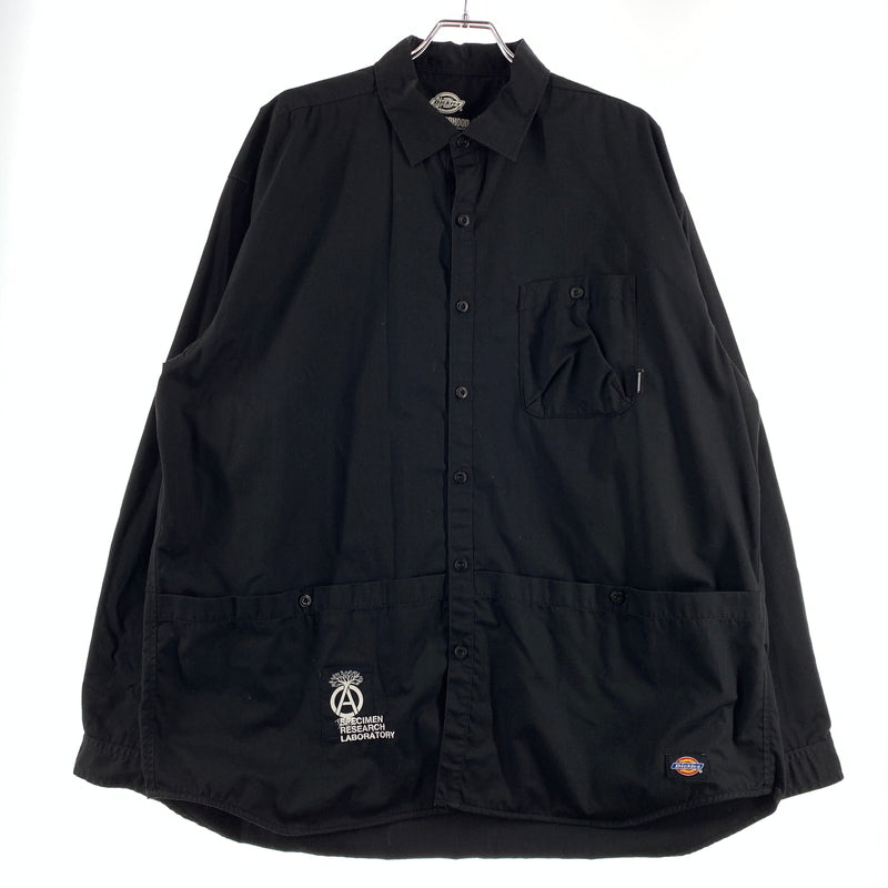 【中古品】【メンズ】 NEIGHBORHOOD ネイバーフッド × Dickies ディッキーズ 別注 コラボ LONGSLEEVE EC-SHIRT 221EVDKN-SHM01 ロングスリーブ ワークシャツ トップス ビックシルエット 142-260809-ko-23-tei サイズ：XL カラー：ブラック 万代Net店