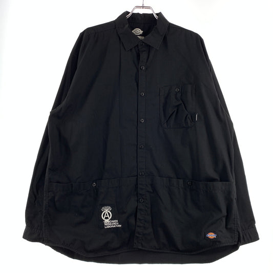 【中古品】【メンズ】 NEIGHBORHOOD ネイバーフッド × Dickies ディッキーズ 別注 コラボ LONGSLEEVE EC-SHIRT 221EVDKN-SHM01 ロングスリーブ ワークシャツ トップス ビックシルエット 142-260809-ko-23-tei サイズ：XL カラー：ブラック 万代Net店
