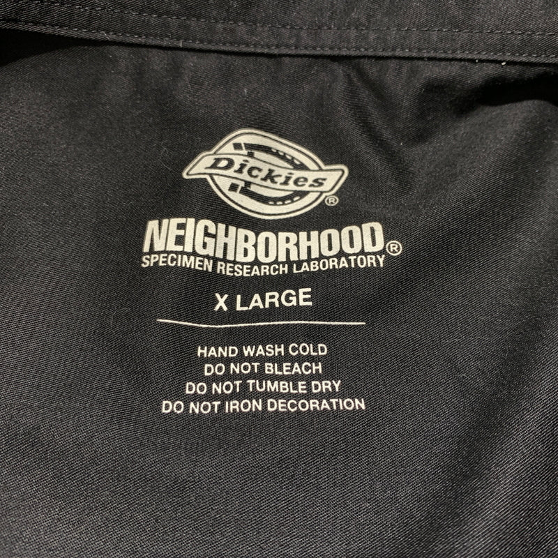 【中古品】【メンズ】 NEIGHBORHOOD ネイバーフッド × Dickies ディッキーズ 別注 コラボ LONGSLEEVE EC-SHIRT 221EVDKN-SHM01 ロングスリーブ ワークシャツ トップス ビックシルエット 142-260809-ko-23-tei サイズ：XL カラー：ブラック 万代Net店