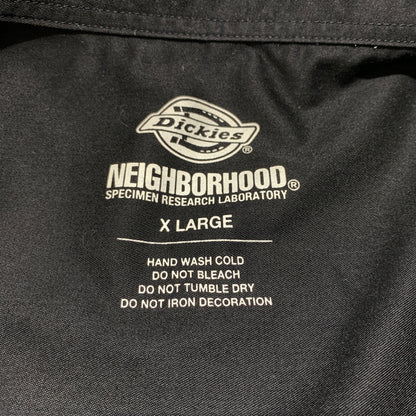 【中古品】【メンズ】 NEIGHBORHOOD ネイバーフッド × Dickies ディッキーズ 別注 コラボ LONGSLEEVE EC-SHIRT 221EVDKN-SHM01 ロングスリーブ ワークシャツ トップス ビックシルエット 142-260809-ko-23-tei サイズ：XL カラー：ブラック 万代Net店