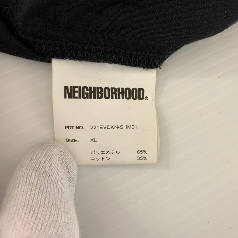 【中古品】【メンズ】 NEIGHBORHOOD ネイバーフッド × Dickies ディッキーズ 別注 コラボ LONGSLEEVE EC-SHIRT 221EVDKN-SHM01 ロングスリーブ ワークシャツ トップス ビックシルエット 142-260809-ko-23-tei サイズ：XL カラー：ブラック 万代Net店