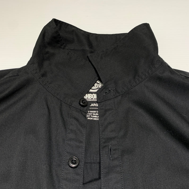 【中古品】【メンズ】 NEIGHBORHOOD ネイバーフッド × Dickies ディッキーズ 別注 コラボ LONGSLEEVE EC-SHIRT 221EVDKN-SHM01 ロングスリーブ ワークシャツ トップス ビックシルエット 142-260809-ko-23-tei サイズ：XL カラー：ブラック 万代Net店